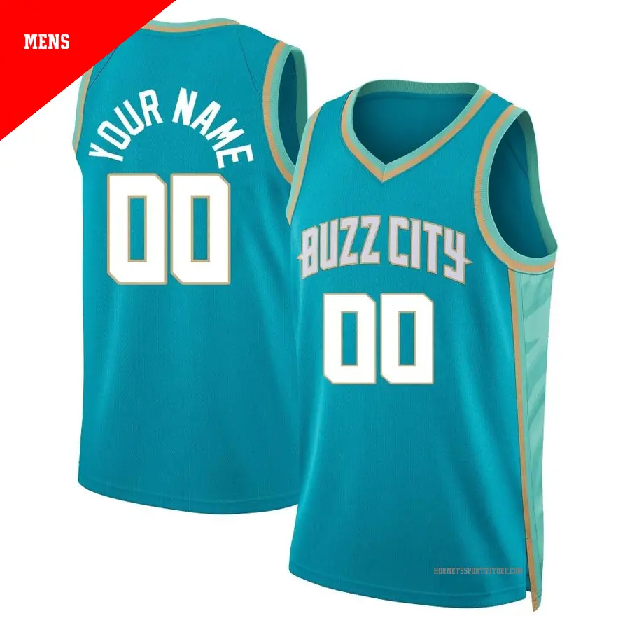 ＃00 Men's Custom Charlotte Hornets 2023/24 Swingman Teal City Edition Jersey