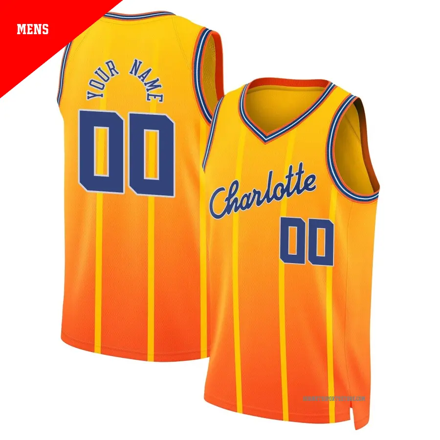 ＃00 Men's Custom Charlotte Hornets 2025/26 Swingman Orange City Edition Jersey