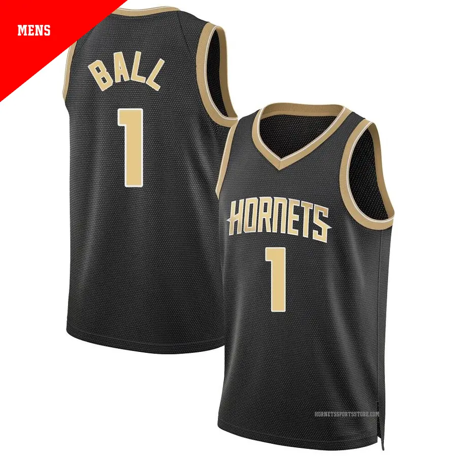 ＃1 Men's LaMelo Ball Charlotte Hornets Black Swingman Select Series Jersey