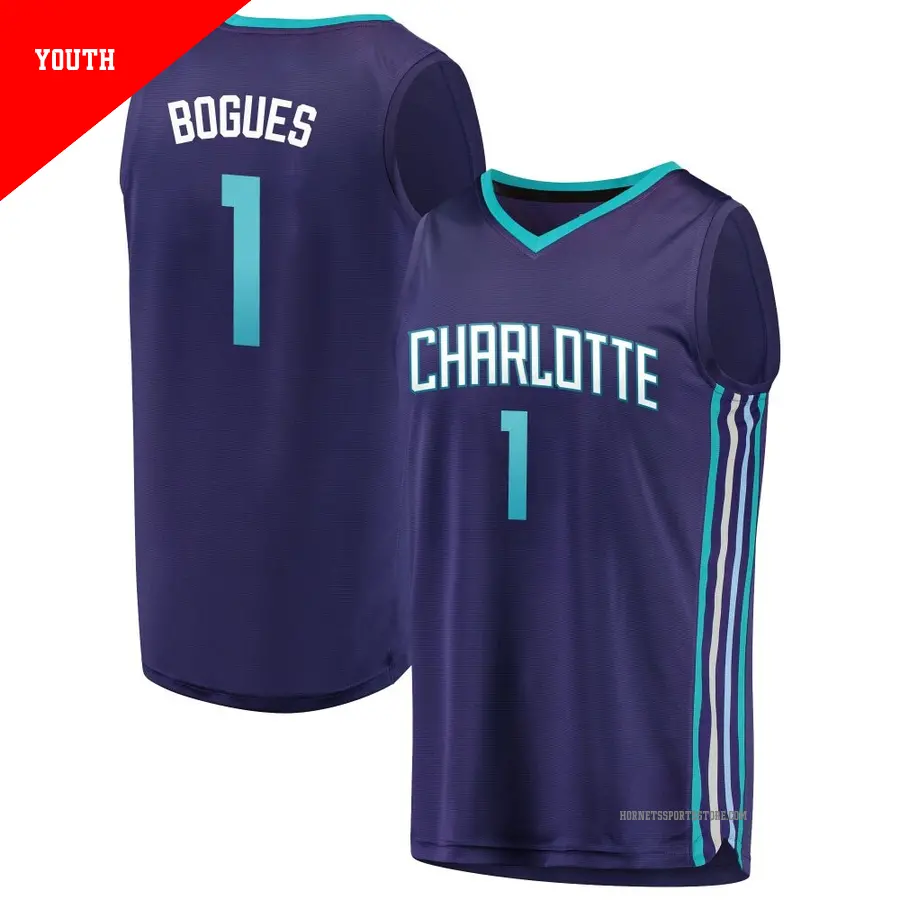 1 Youth Muggsy Bogues Charlotte Hornets Purple Fast Break