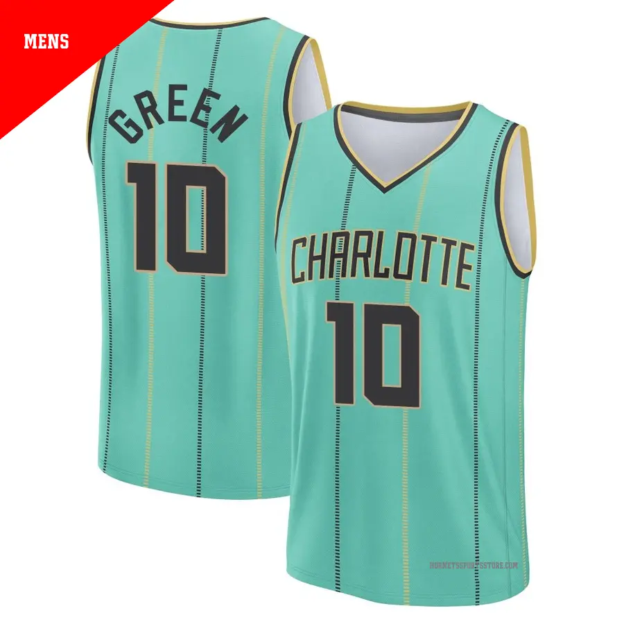 ＃10 Men's Josh Green Charlotte Hornets 2024/25 Fast Break Fanatics Mint City Edition Jersey