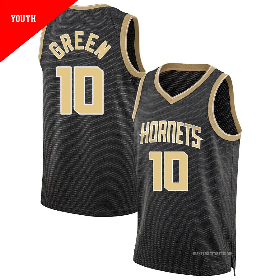 ＃10 Youth Josh Green Charlotte Hornets Black Swingman Select Series Jersey