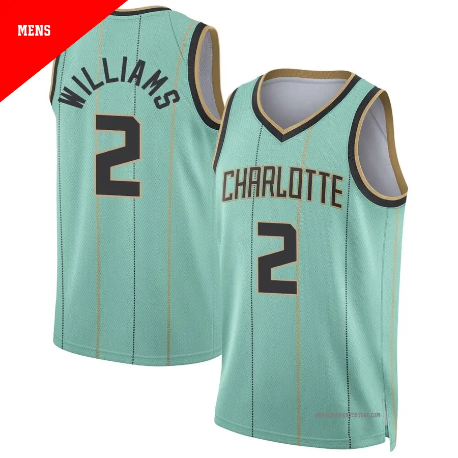 ＃2 Men's Grant Williams Charlotte Hornets 2024/25 Swingman Mint City Edition Jersey