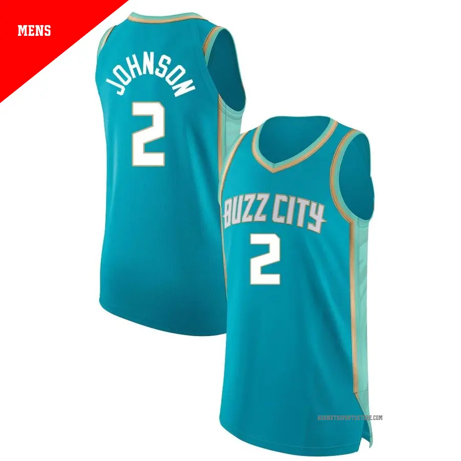 ＃2 Men's Larry Johnson Charlotte Hornets 2023/24 Authentic Teal City Edition Jersey