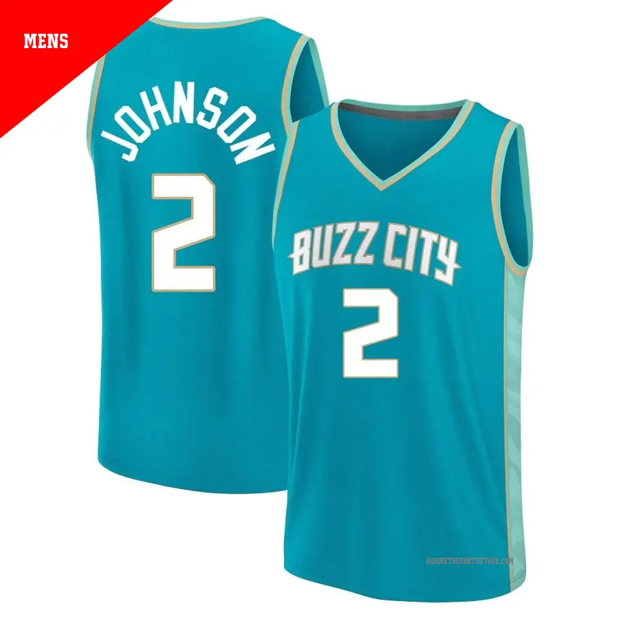 ＃2 Men's Larry Johnson Charlotte Hornets 2023/24 Fast Break Teal City Edition Jersey
