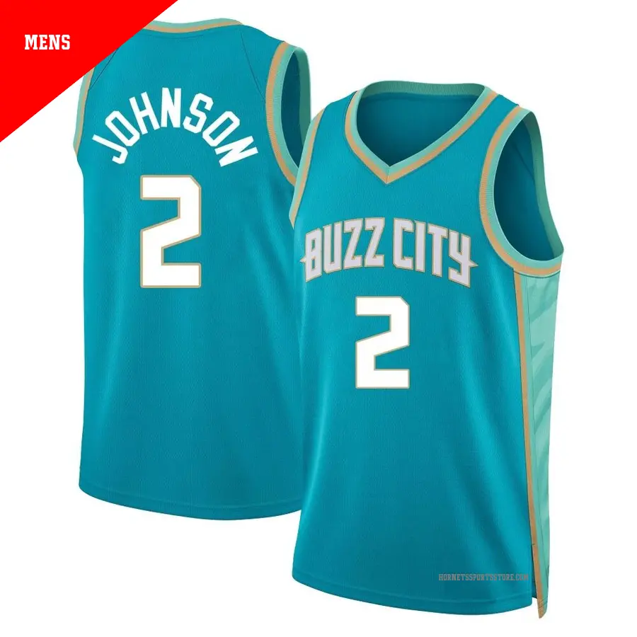 ＃2 Men's Larry Johnson Charlotte Hornets 2023/24 Swingman Teal City Edition Jersey