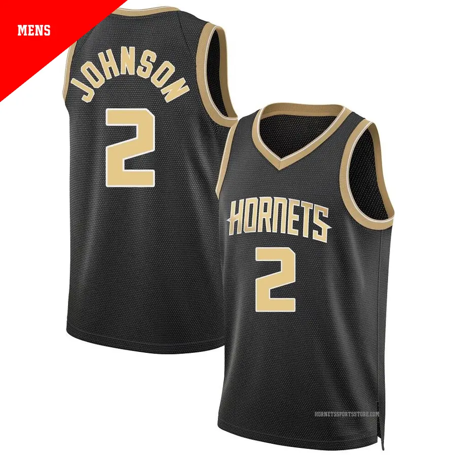 ＃2 Men's Larry Johnson Charlotte Hornets Black Swingman Select Series Jersey
