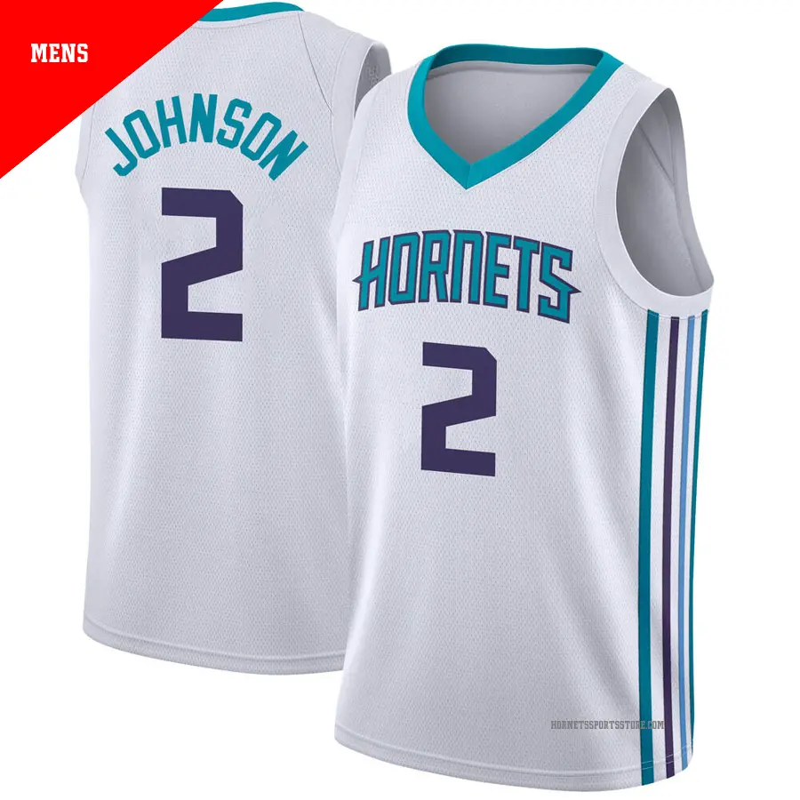 ＃2 Men's Larry Johnson Charlotte Hornets White Swingman JerseyAssociation Edition