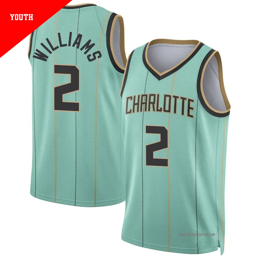＃2 Youth Grant Williams Charlotte Hornets 2024/25 Swingman Mint City Edition Jersey