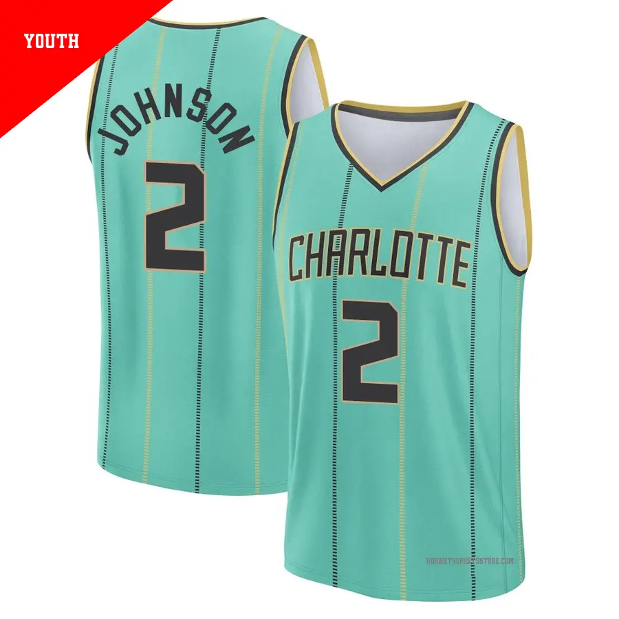 ＃2 Youth Larry Johnson Charlotte Hornets 2024/25 Fast Break Fanatics Mint City Edition Jersey