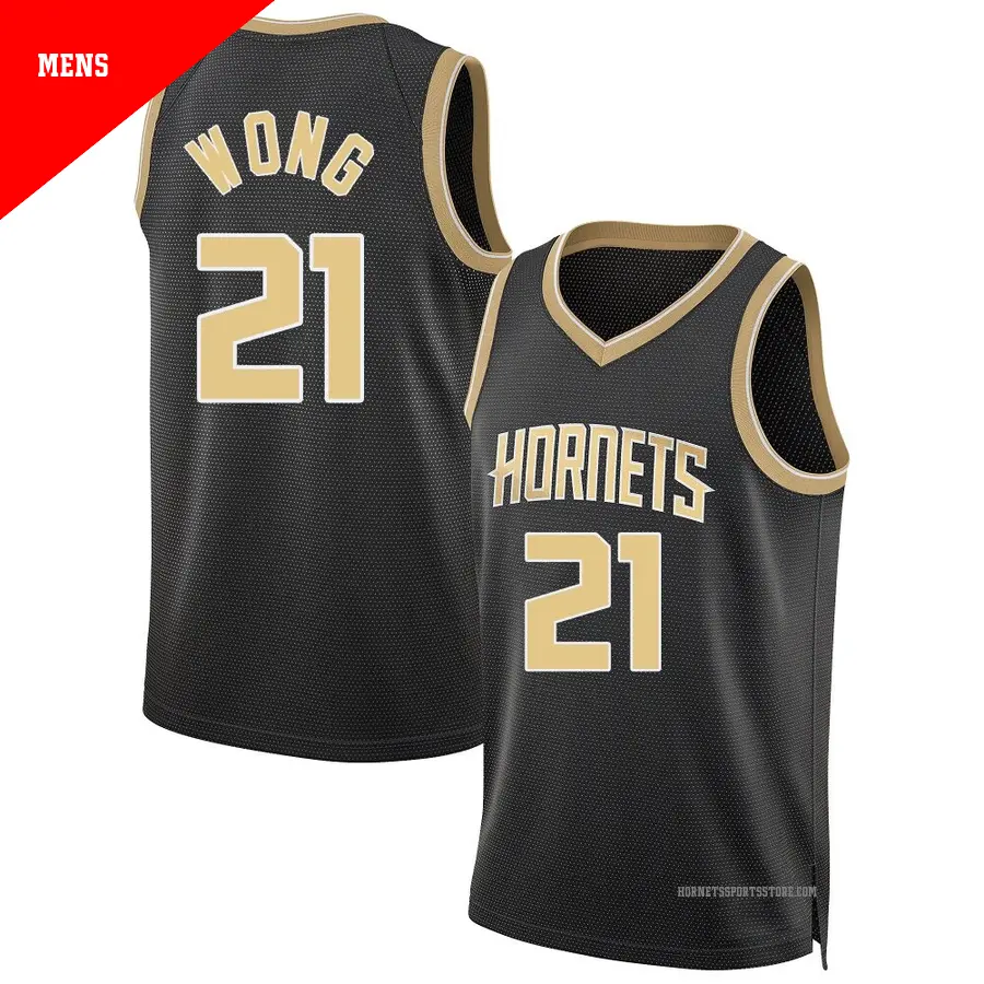 ＃21 Men's Isaiah Wong Charlotte Hornets Black Swingman Select Series Jersey