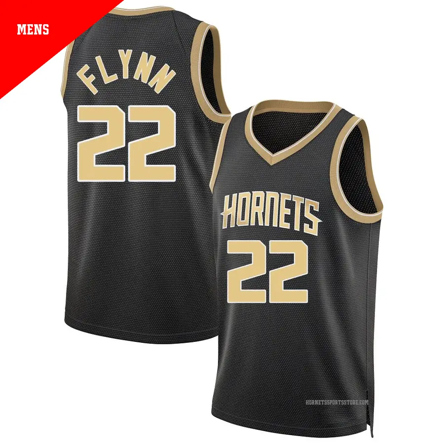 ＃22 Men's Malachi Flynn Charlotte Hornets Black Swingman Select Series Jersey