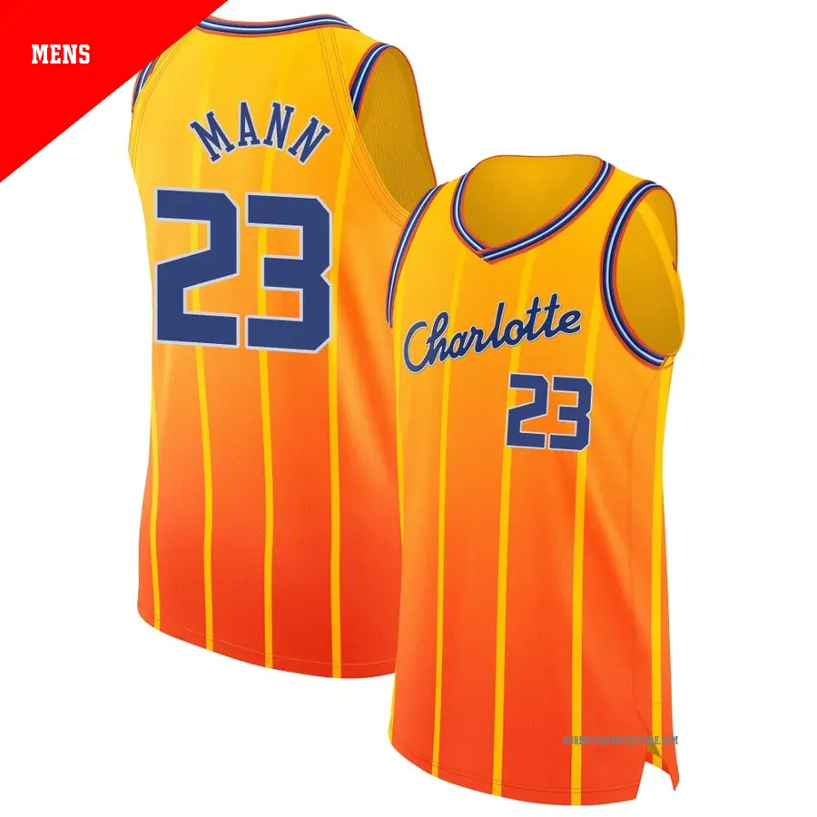 ＃23 Men's Tre Mann Charlotte Hornets 2025/26 Authentic Orange City Edition Jersey
