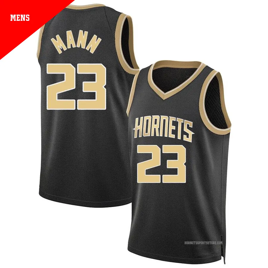 ＃23 Men's Tre Mann Charlotte Hornets Black Swingman Select Series Jersey