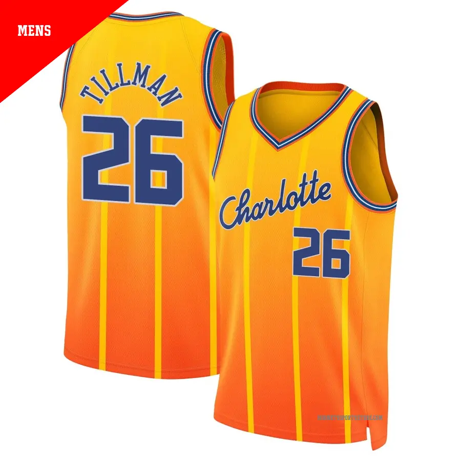 ＃26 Men's Xavier Tillman Charlotte Hornets 2025/26 Swingman Orange City Edition Jersey