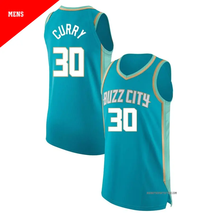 ＃30 Men's Seth Curry Charlotte Hornets 2023/24 Authentic Teal City Edition Jersey