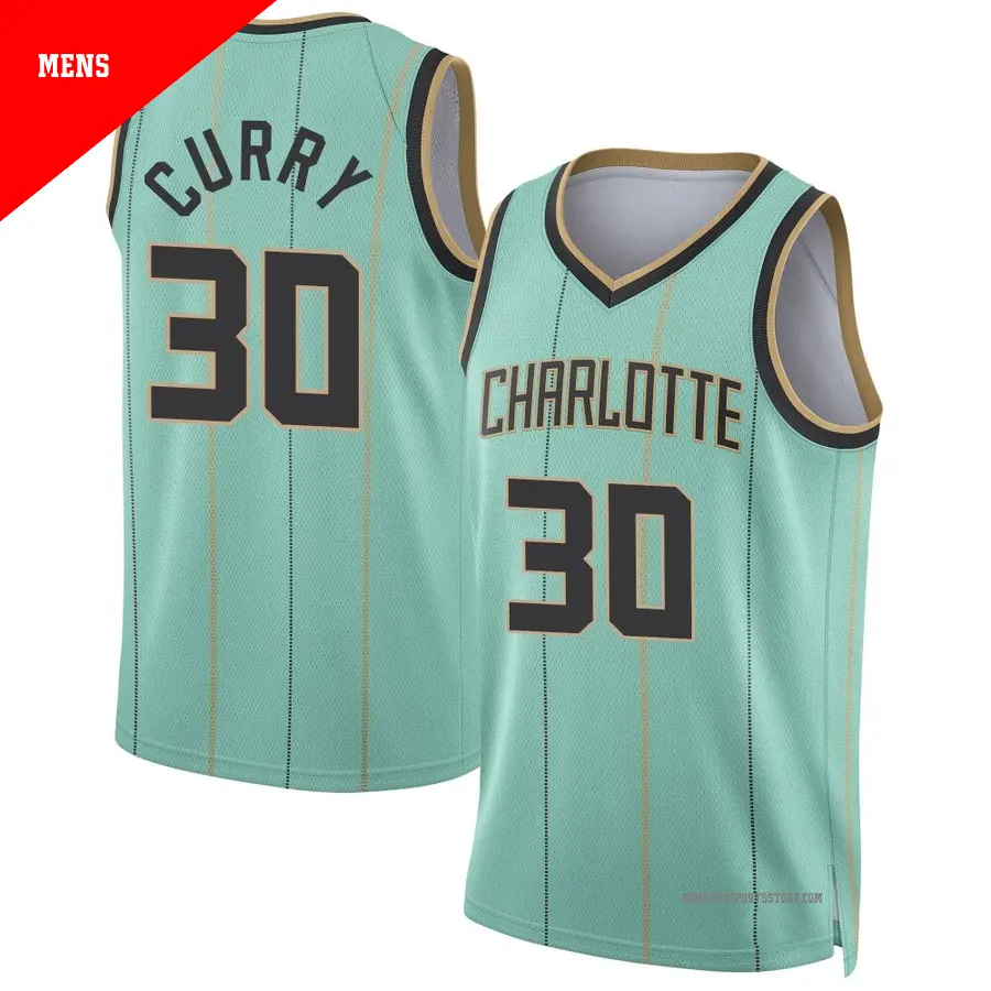 ＃30 Men's Seth Curry Charlotte Hornets 2024/25 Swingman Mint City Edition Jersey
