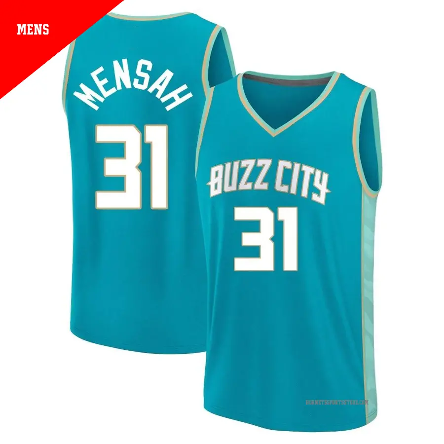 ＃31 Men's Nathan Mensah Charlotte Hornets 2023/24 Fast Break Teal City Edition Jersey