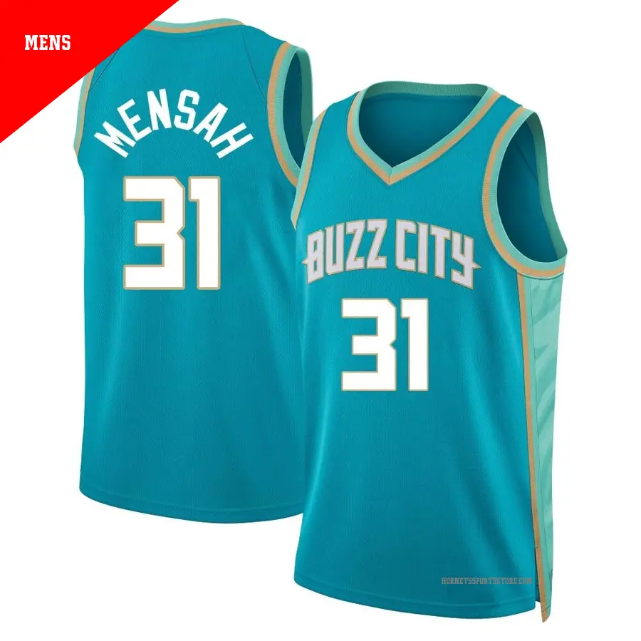 ＃31 Men's Nathan Mensah Charlotte Hornets 2023/24 Swingman Teal City Edition Jersey