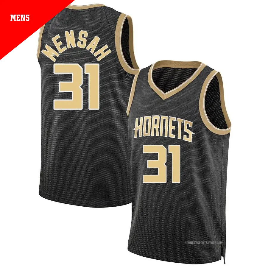 ＃31 Men's Nathan Mensah Charlotte Hornets Black Swingman Select Series Jersey