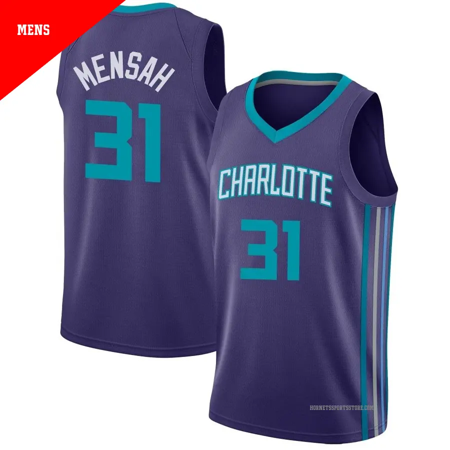 ＃31 Men's Nathan Mensah Charlotte Hornets Purple Swingman JerseyStatement Edition