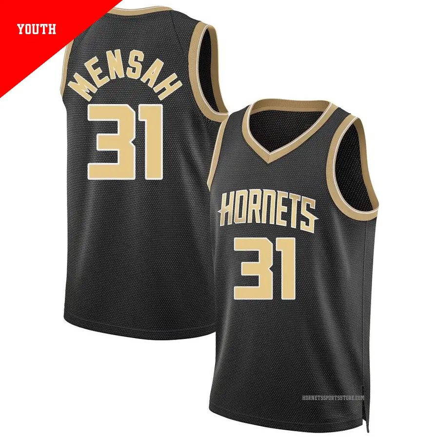 ＃31 Youth Nathan Mensah Charlotte Hornets Black Swingman Select Series Jersey