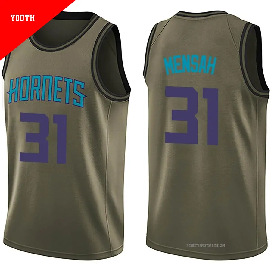 ＃31 Youth Nathan Mensah Charlotte Hornets Green Swingman Salute to Service Jersey