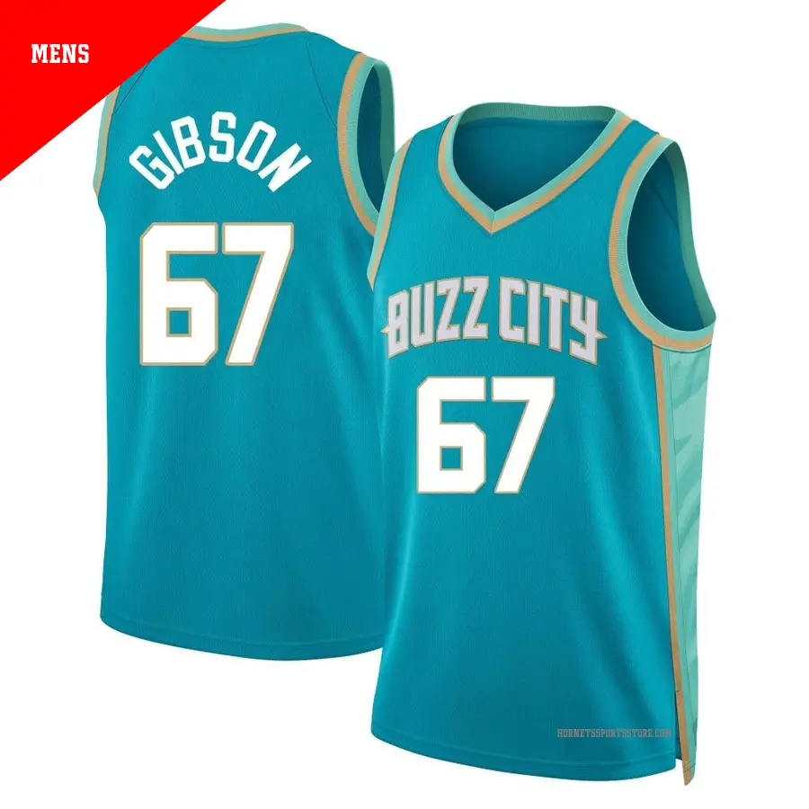 ＃67 Men's Taj Gibson Charlotte Hornets 2023/24 Swingman Teal City Edition Jersey