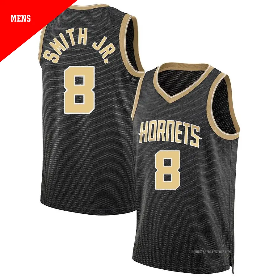 ＃8 Men's Nick Smith Jr. Charlotte Hornets Black Swingman Select Series Jersey