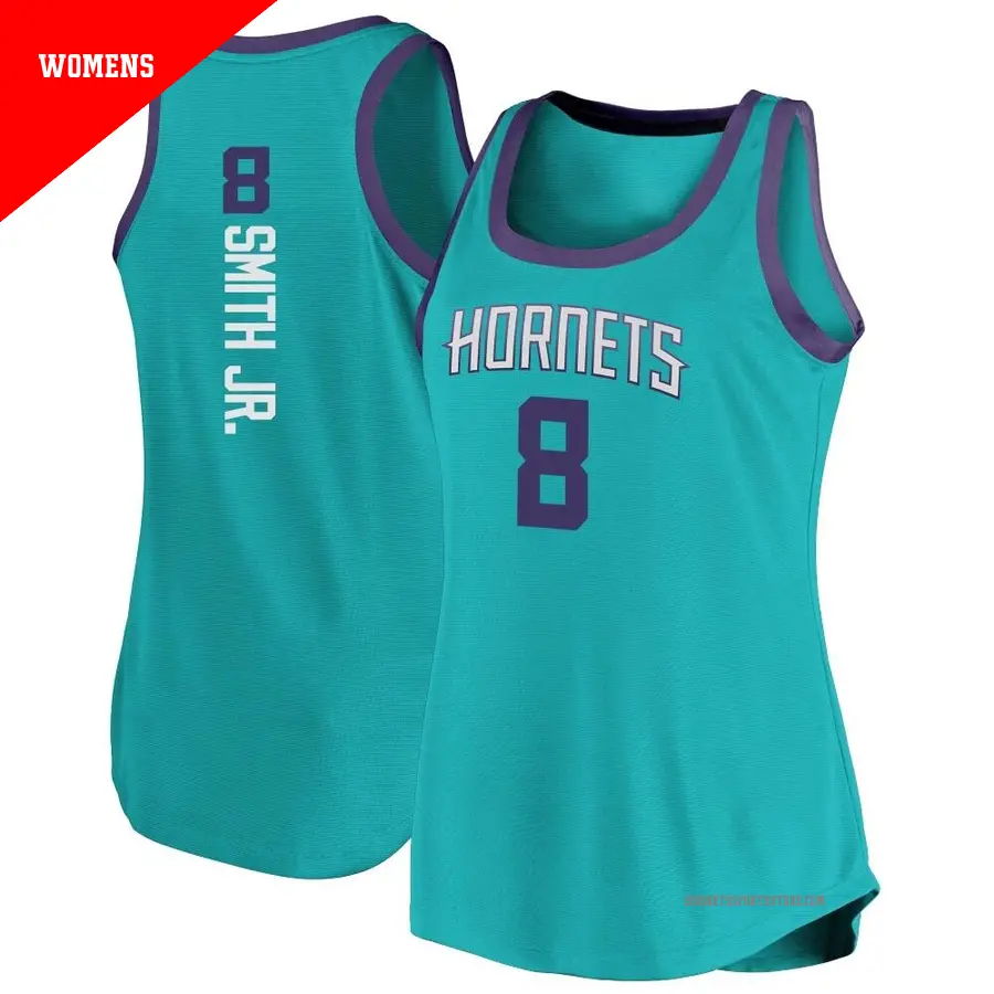 ＃8 Women's Nick Smith Jr. Charlotte Hornets Teal Fast Break Tank JerseyIcon Edition