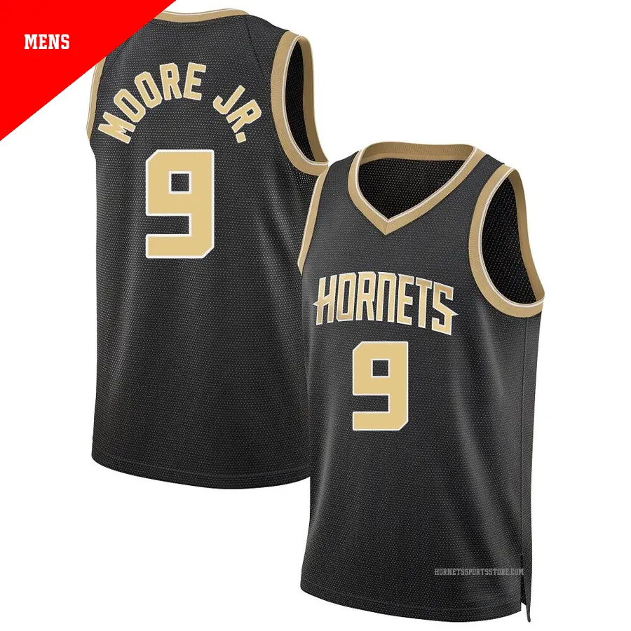 ＃9 Men's Wendell Moore Jr. Charlotte Hornets Black Swingman Select Series Jersey